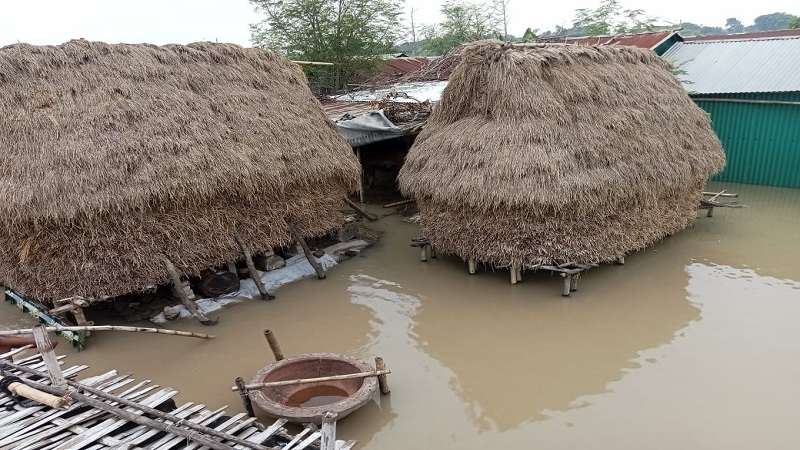 চাঁপাইনবাবগঞ্জে পদ্মা,মহানন্দাসহ প্রধান নদীগুলোর পানি বৃদ্ধিতে,নিম্নাঞ্চল প্লাবিত